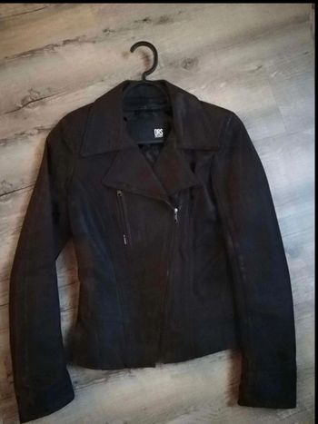 Veste en  cuir  marron