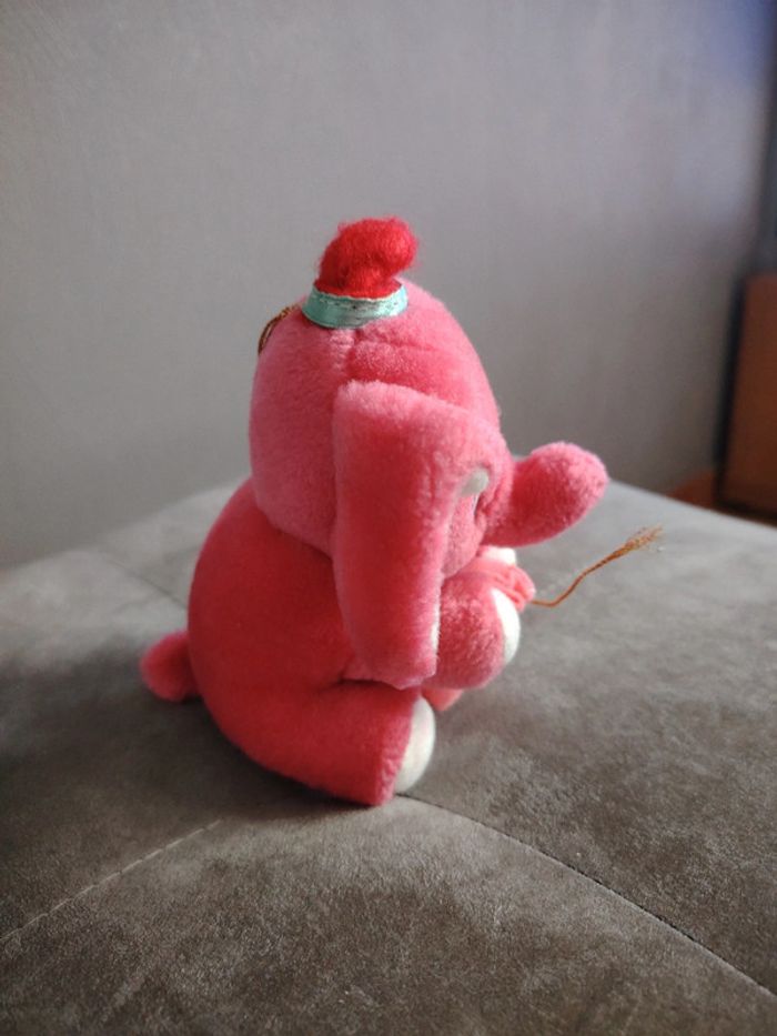 Peluche éléphant rose - photo numéro 4