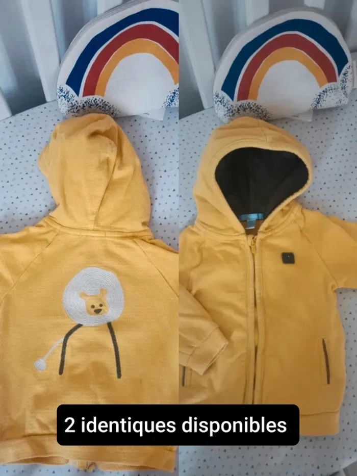 Gilet zippé motif lion tricot