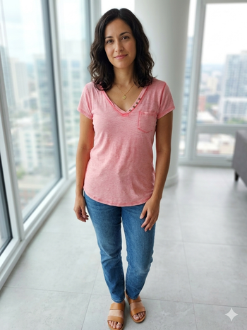 T shirt abricot taille unique