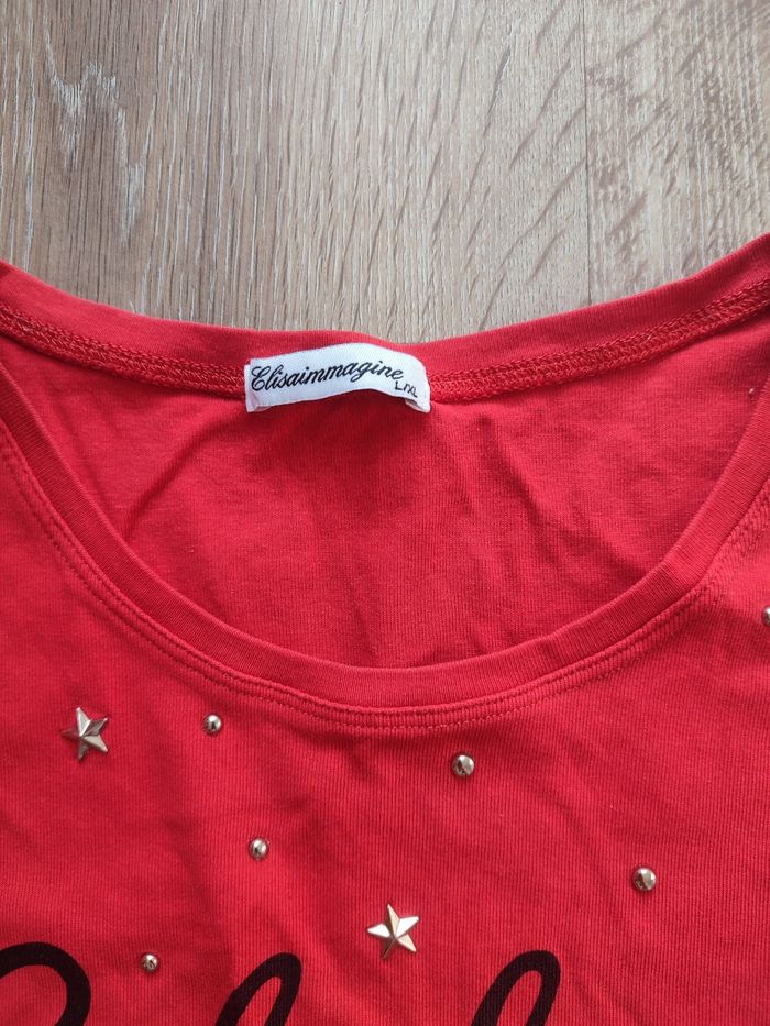 tee-shirt  Rouge - photo numéro 2