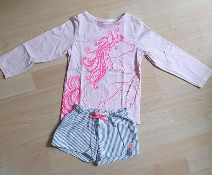 Ensemble tee-shirt rose motif Licorne et mini-short à rayures (3 ans) / Marques diverses