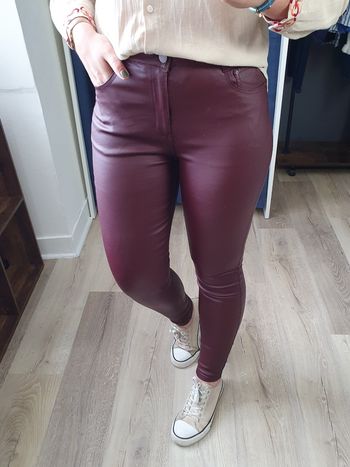 Pantalon simili cuir Séville prune Taille 42