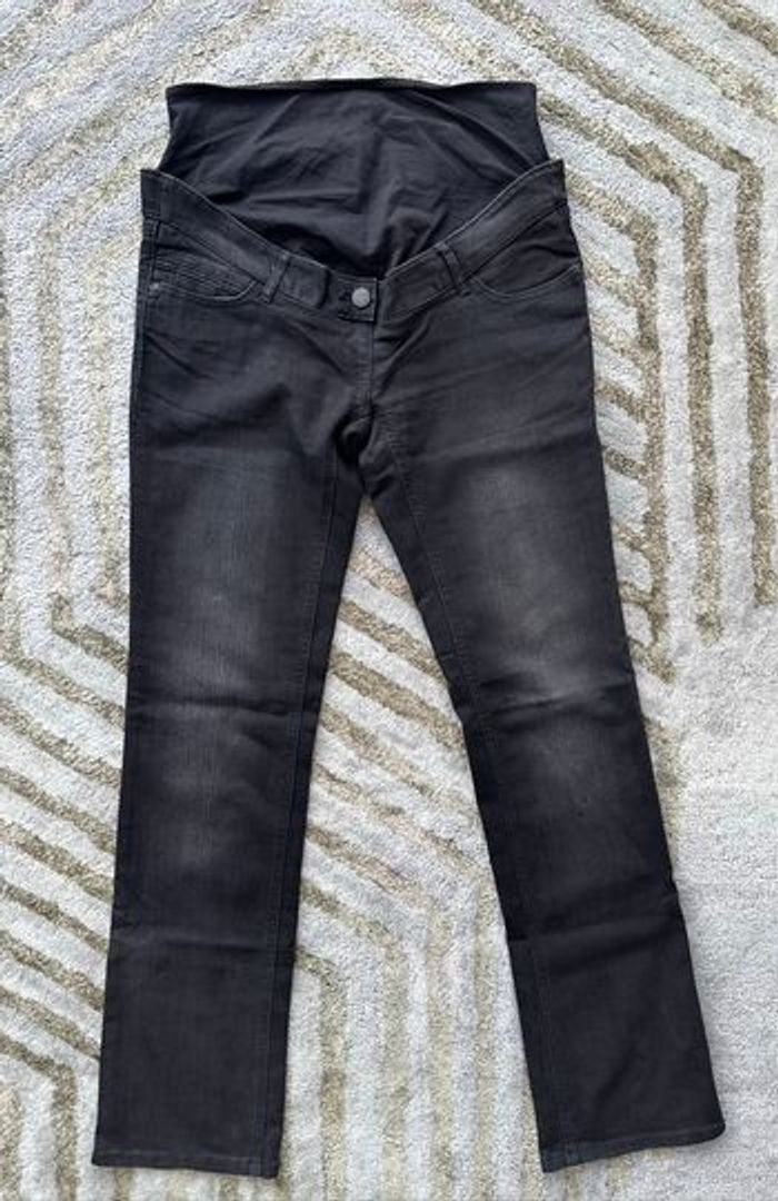 Jean noir délavé de grossesse T36