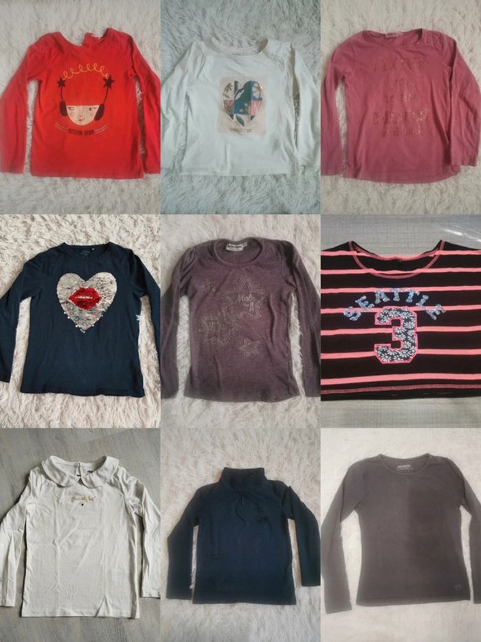 Lot 12 t-shirts manches longues 8 ans