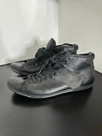 Baskets en cuir et daim noir et gris Kenzo T45