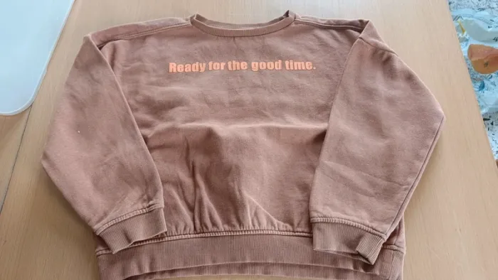 Pull col rond marron