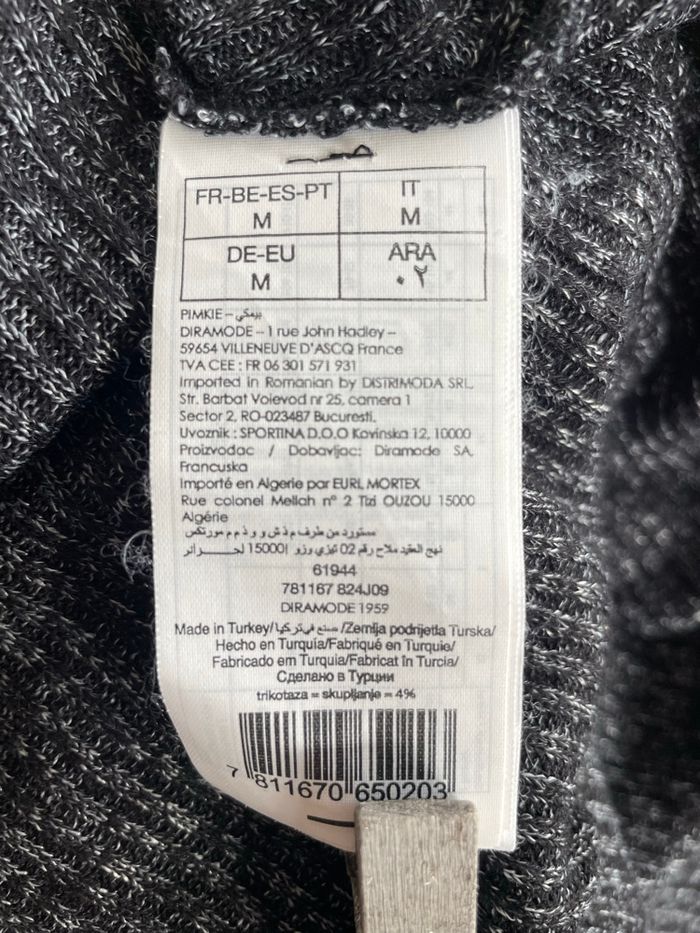 Robe trapèze marron/noire chinée Pimkie M manches 3/4 maille fluide style casual chic V075 - photo numéro 8