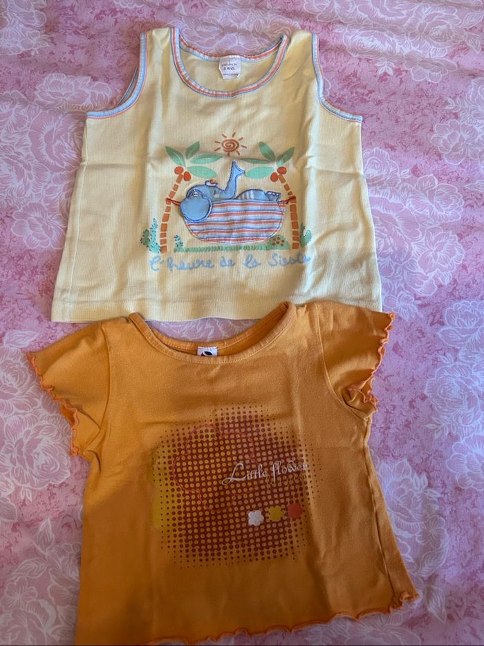 Lot de 2 t-shirts été bébé fille