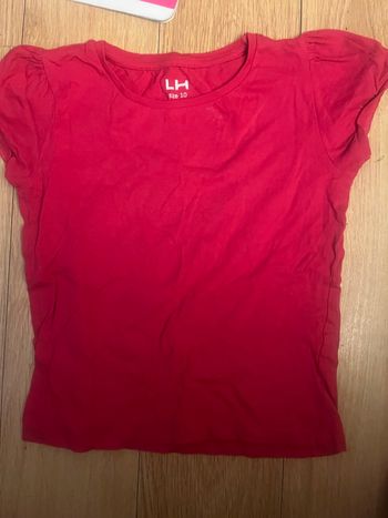 T shirt rouge manches courtes 10 ans 