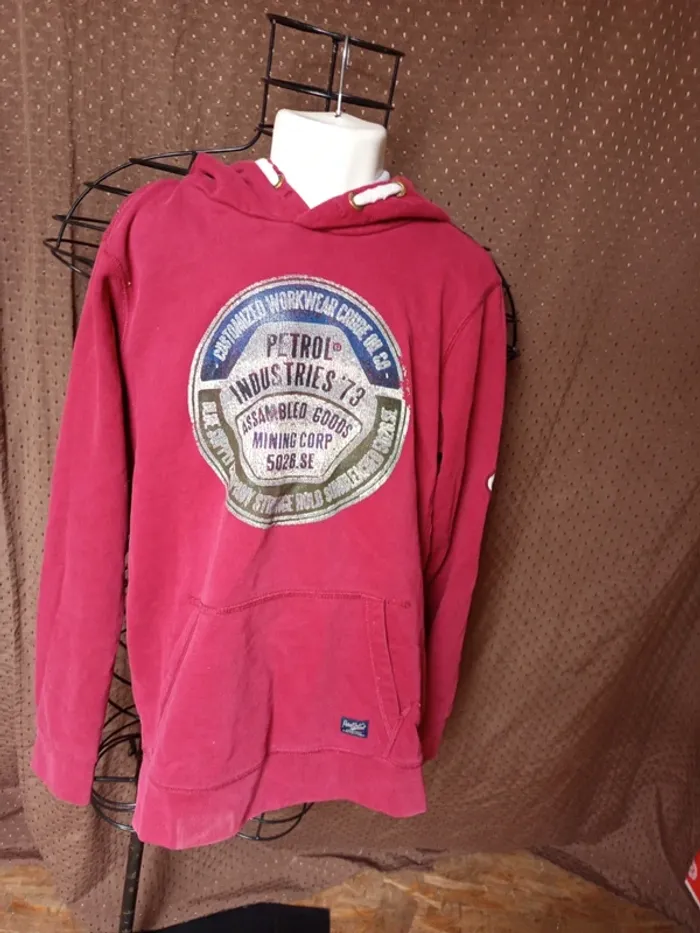 Pull a capuche pétrol taille 164 - photo numéro 2