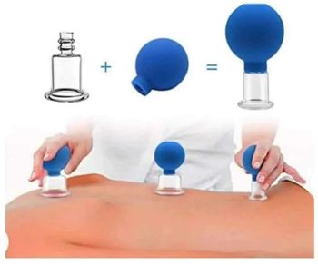 Lot 4 ventouses en verre + balle d'aspiration professionnelle avec boule en silicone  NEUF