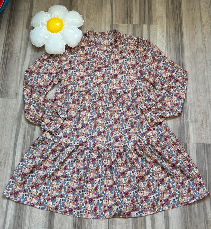 Robe fleuri manche longue