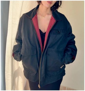 Yves Saint Laurent blouson réversible noir et rouge bordeaux XL - bon état