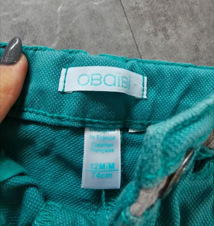 Pantalon vert bébé garçon 12 mois NEUF - photo numéro 3