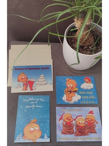 Lot de 4 cartes de voeux avec enveloppes