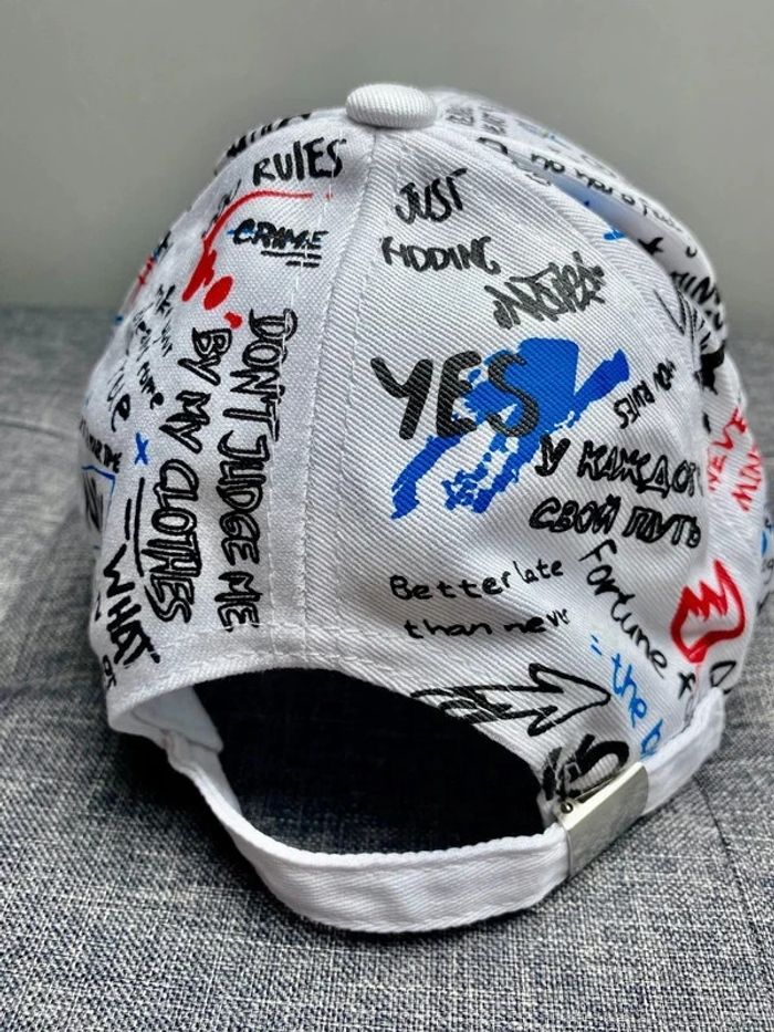 Casquette de baseball Hip Hop Cap Print Pop Art Snapback réglable ajustable Whte NЕUF - photo numéro 4