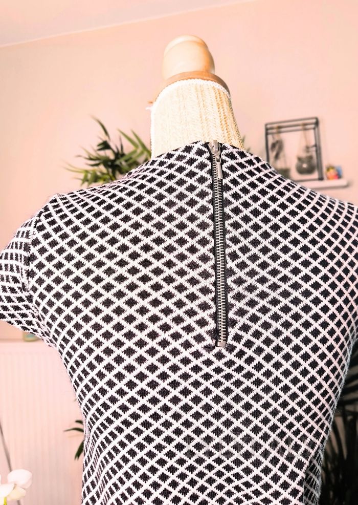 Robe Zara Knit motif losanges noir & blanc - photo numéro 4