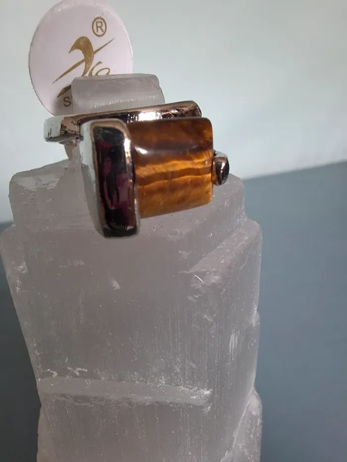 Bague Œil de tigre - Taille 16 - photo numéro 2