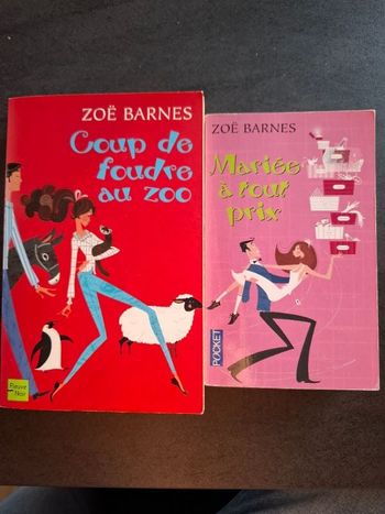 Lot de 2 livres de Zoë Barnes en bon état
