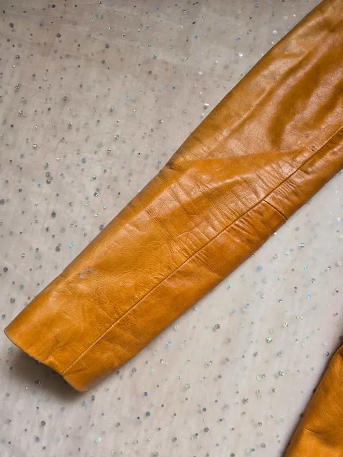 Veste en cuir de Vachette Camel taille 2 fabriquée en France🇨🇵 - photo numéro 19