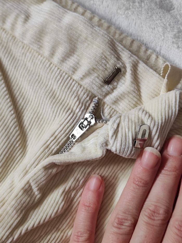 Pantalon crème velours côtelé taille 52 - photo numéro 3