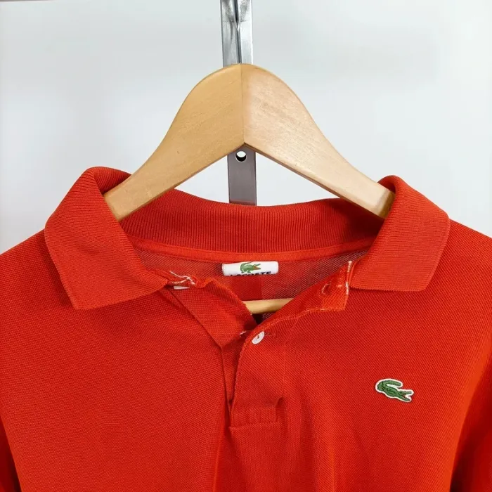 Polo orange Lacoste à bouton homme manches courtes taille L 5 - photo numéro 3