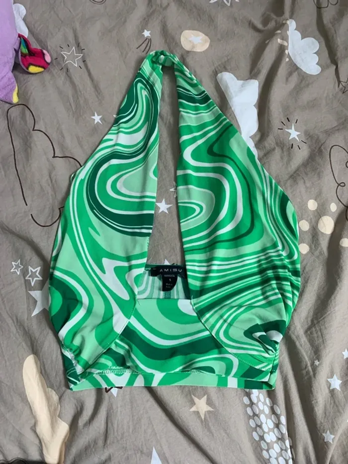Ensemble vert haut S / pantalon M - photo numéro 3