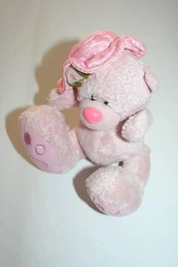 Ours rose avec chapeau 17cm