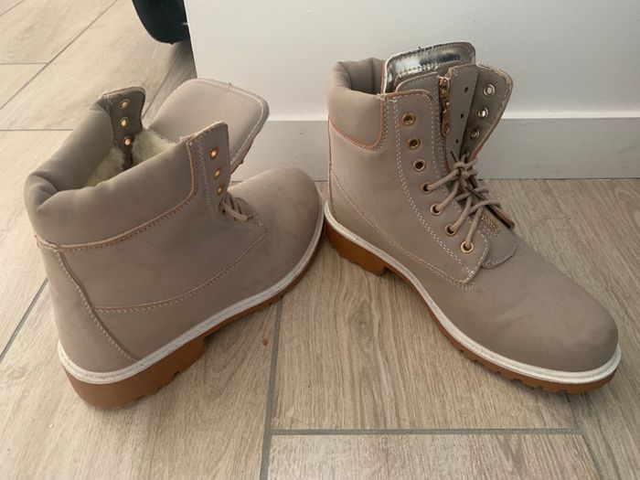 Bottine gris/beige 37