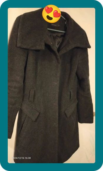 Manteau femme long, gris