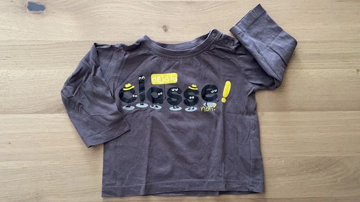 T-shirt manches longues gris 12 mois
