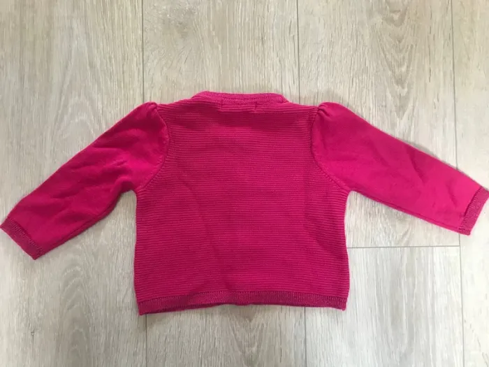 Gilet rose fuchsia irisé 6 mois - photo numéro 2