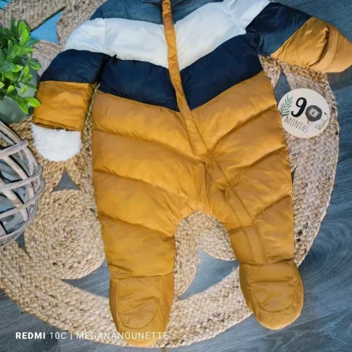 🦋 Combi pilot matelassé déperlant camel intérieur polaire 9 mois 71 cm Orchestra - photo numéro 3