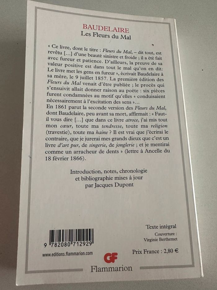 Baudelaire -Les fleurs du mal -Édition Flammarion - photo numéro 3