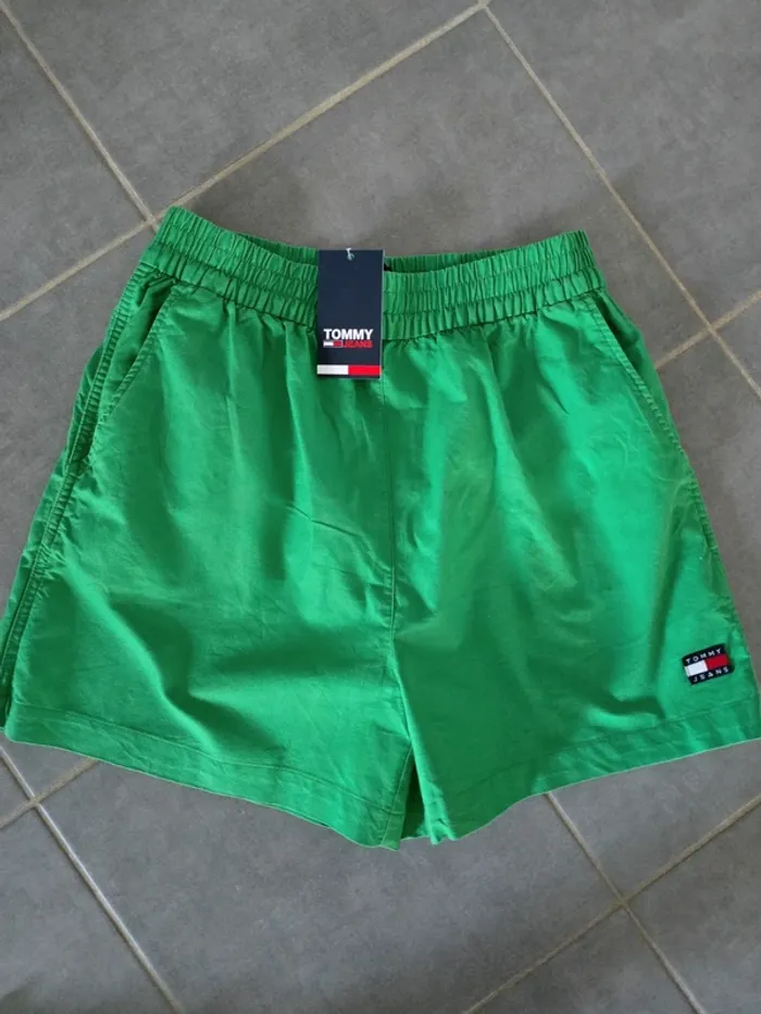 Short coton taille haute tommy