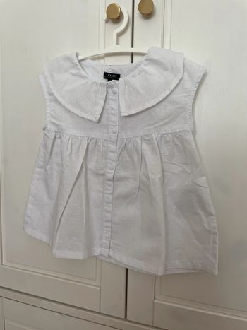 Top blouse neuf blanc 18 mois kiabi