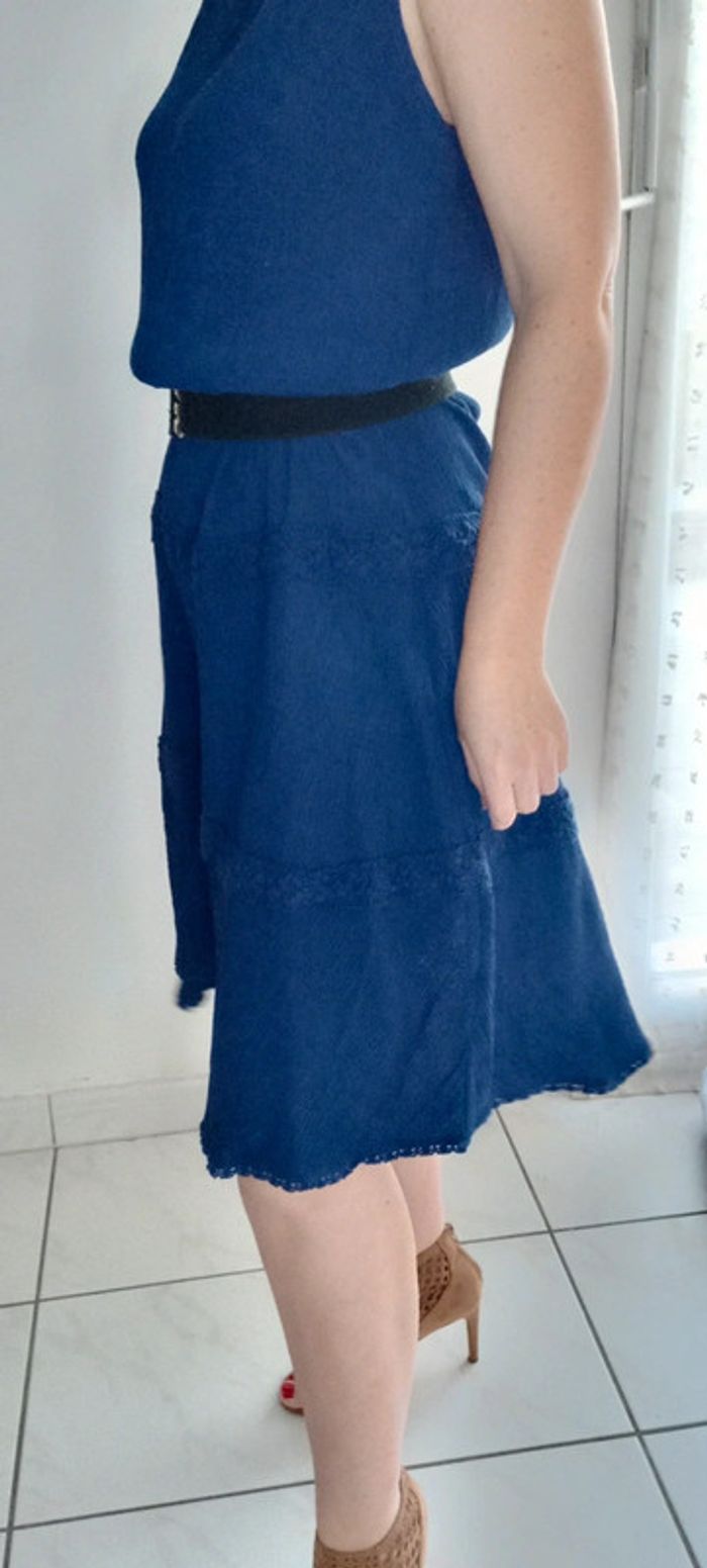 Robe midi bleu roi vintage dressing 40 - photo numéro 2