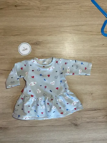 Robe petit volant molletonné hiver bébé fille 3 mois Sucre d’Orge