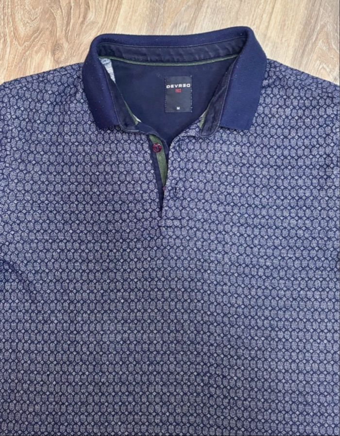 💼 Polo Devred 1902 – Taille M – Motif géométrique bleu marine - photo numéro 3