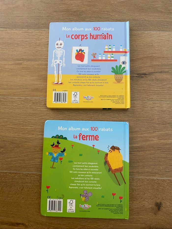 Lot 2 livres imagiers ferme et corps humain - photo numéro 2