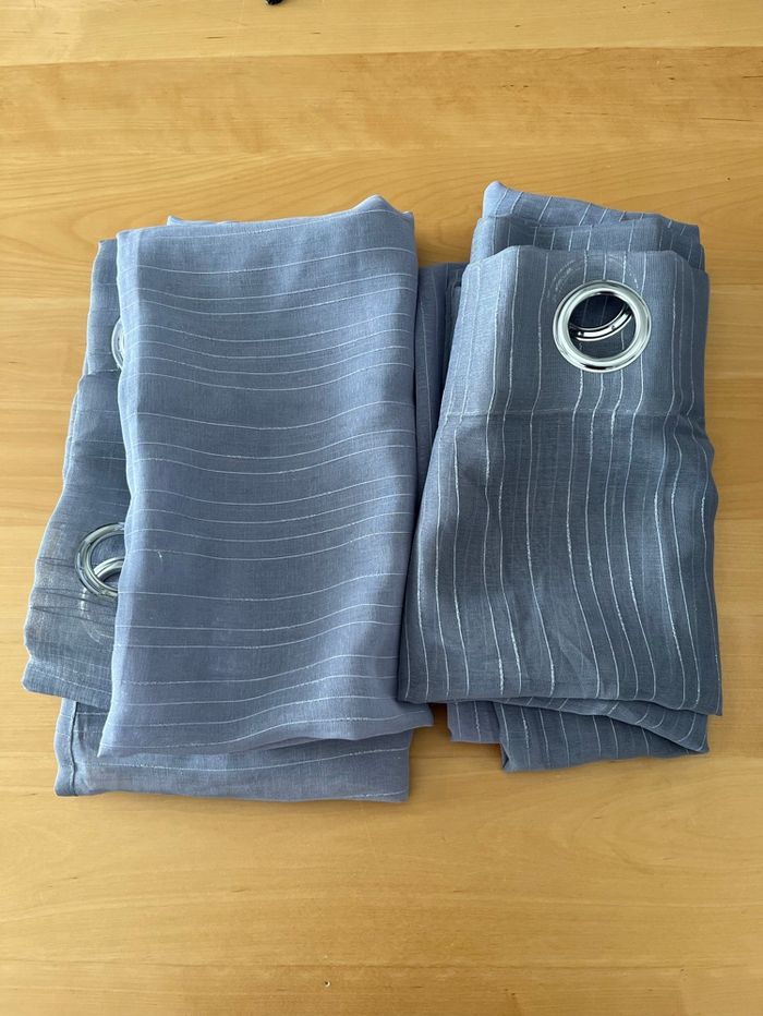 Lot de 2 voilages gris clair Atmosphera