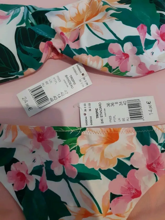 Maillot de bain 2 pieces etam neuf avec étiquette taille 36 - photo numéro 2