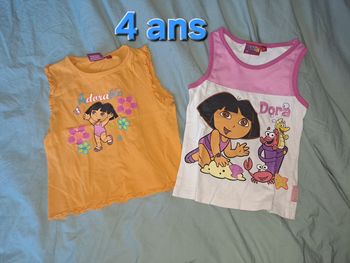 Lot de 2 t shirts Dora 4 ans