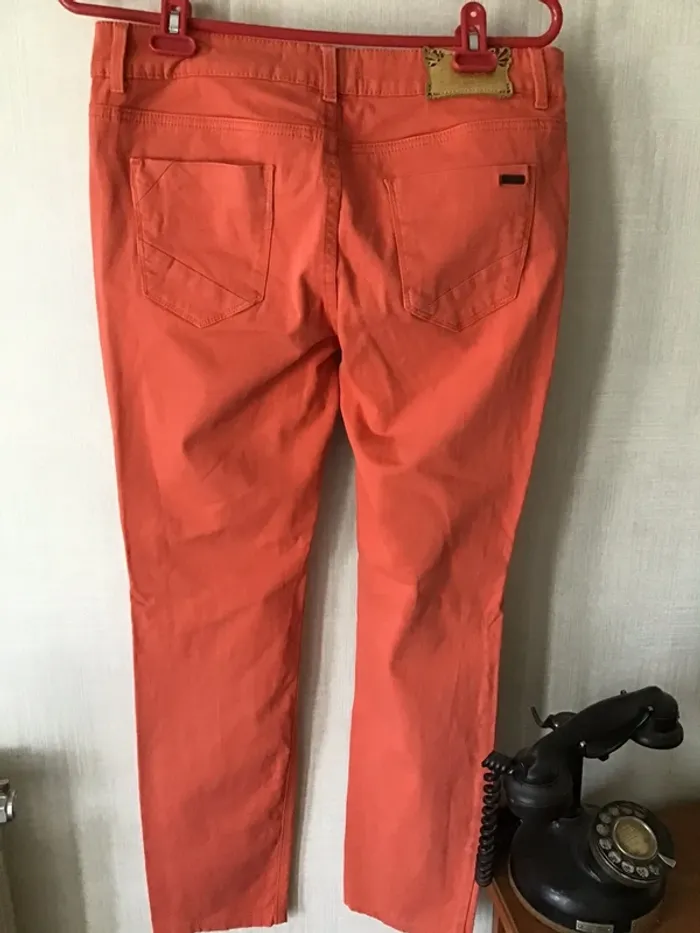 Pantalon toile orange - photo numéro 2
