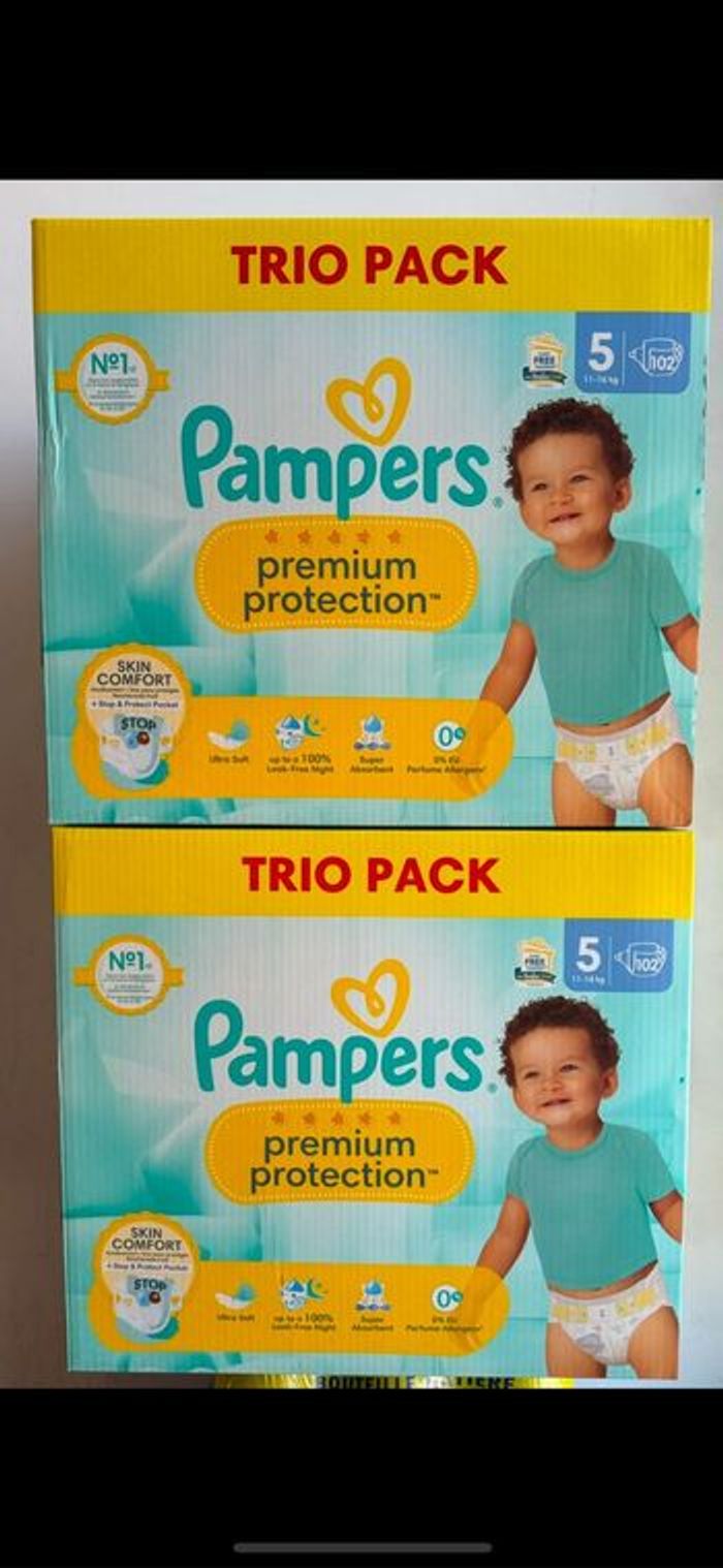 204 couches Pampers premium taille 5