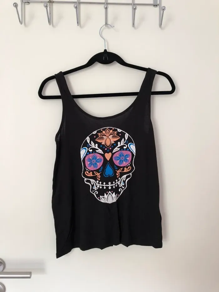 Débardeur noir tête de mort H&M taille S