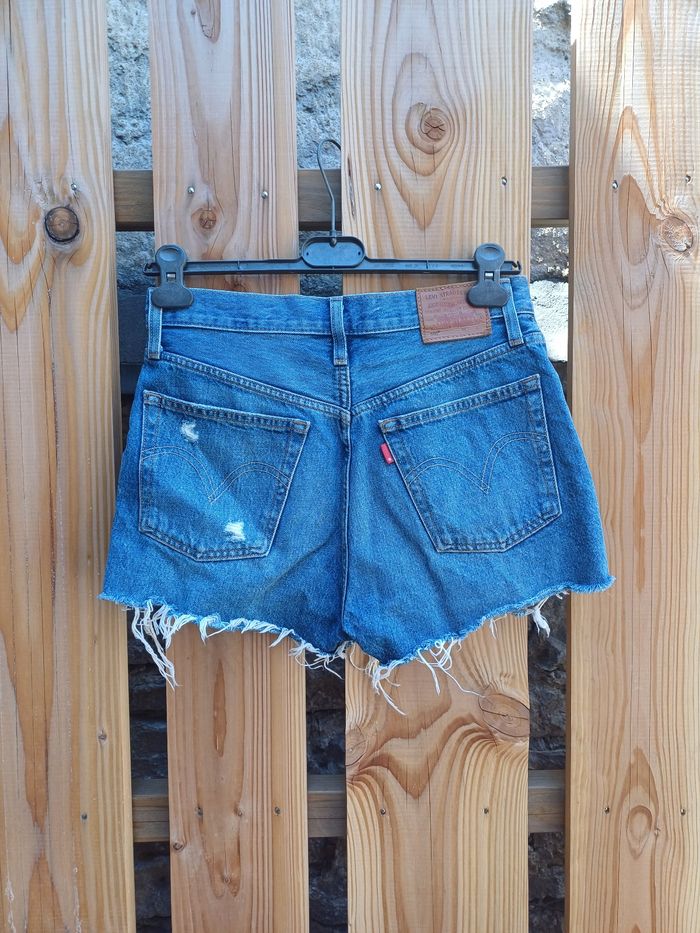 Joli short en jean taille haute déchiré 501 Levi's - photo numéro 4