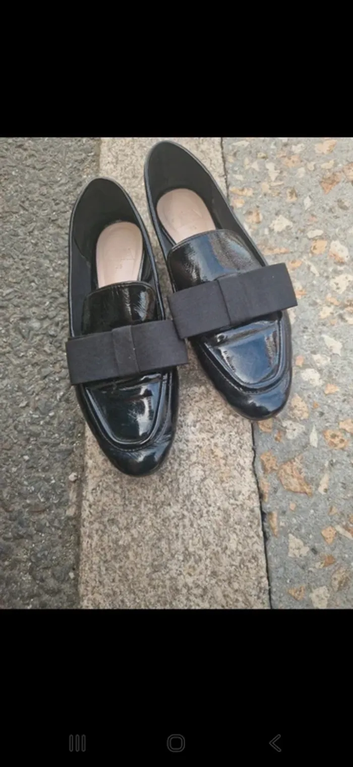 Beau mocassin noir zara taille 35 tres bon etat - photo numéro 6