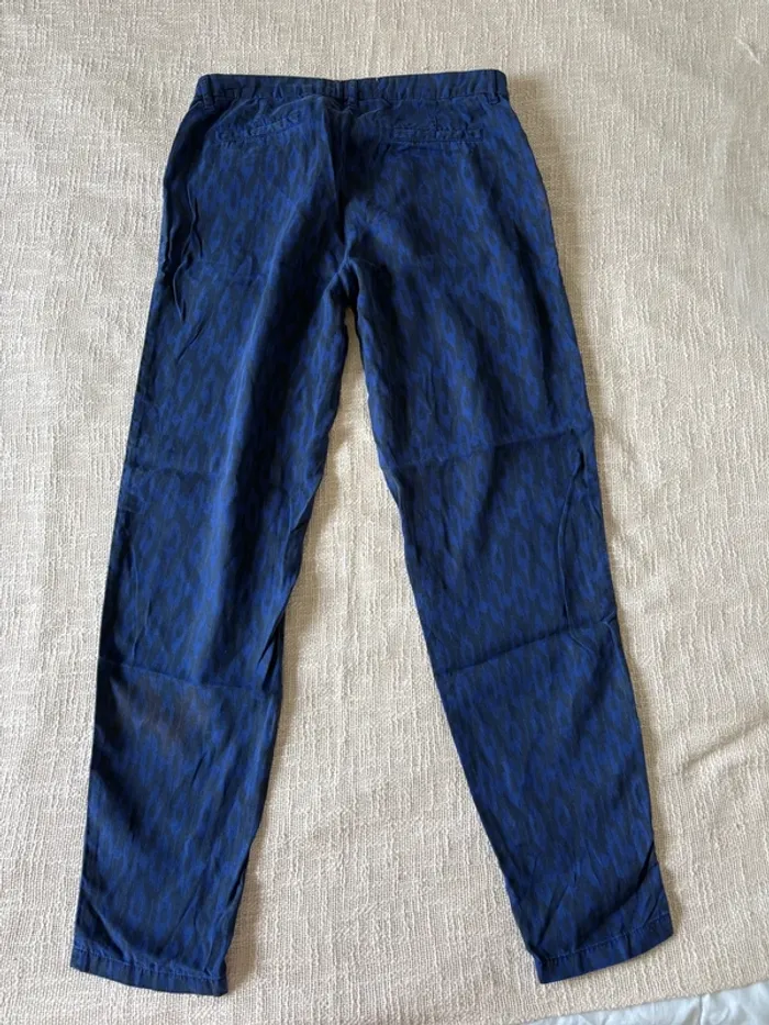 Pantalon Naf Naf taille 40 – Bleu électrique / noir à motif